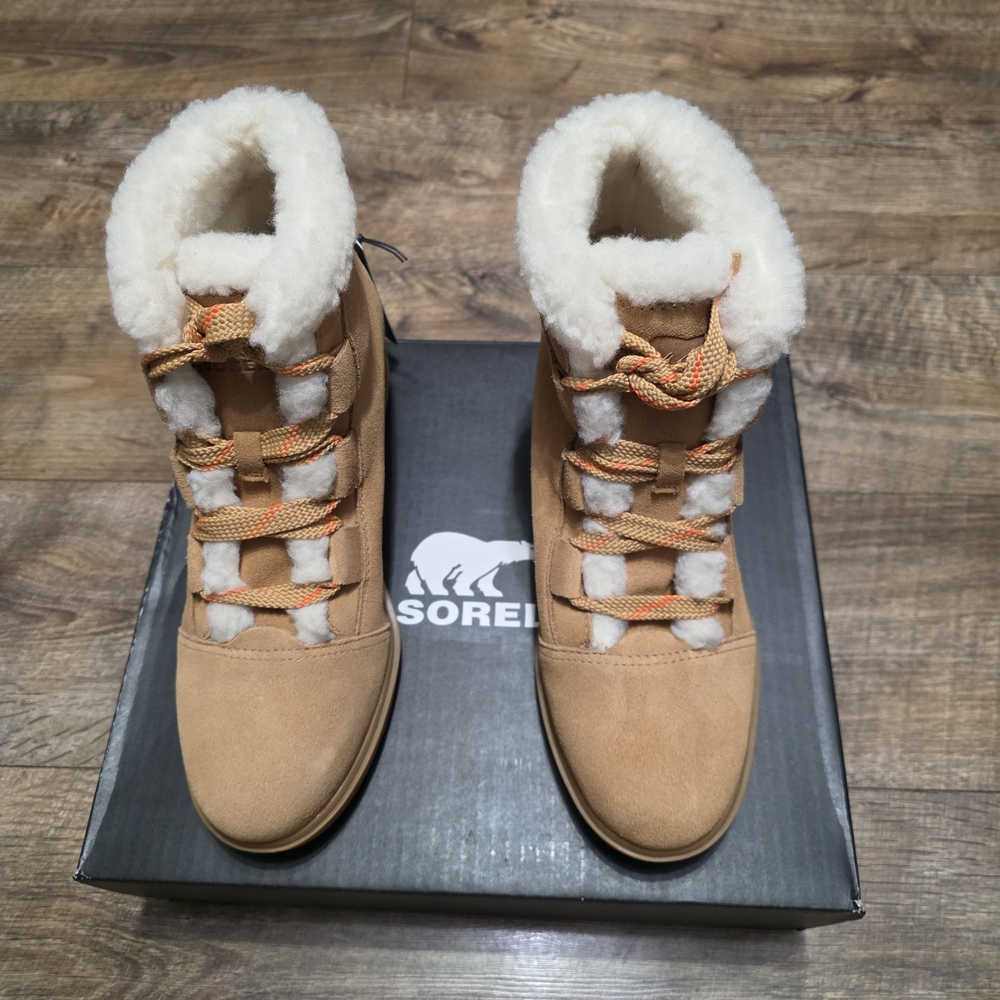 Sorel Evie Cozy Waterproof Tan Winter Boots Women Size 9.5